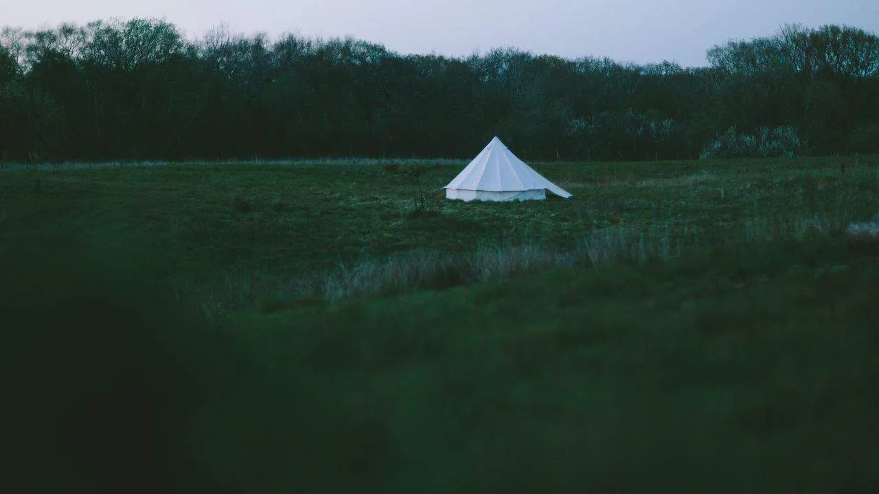 Large wild camping tent in the UK