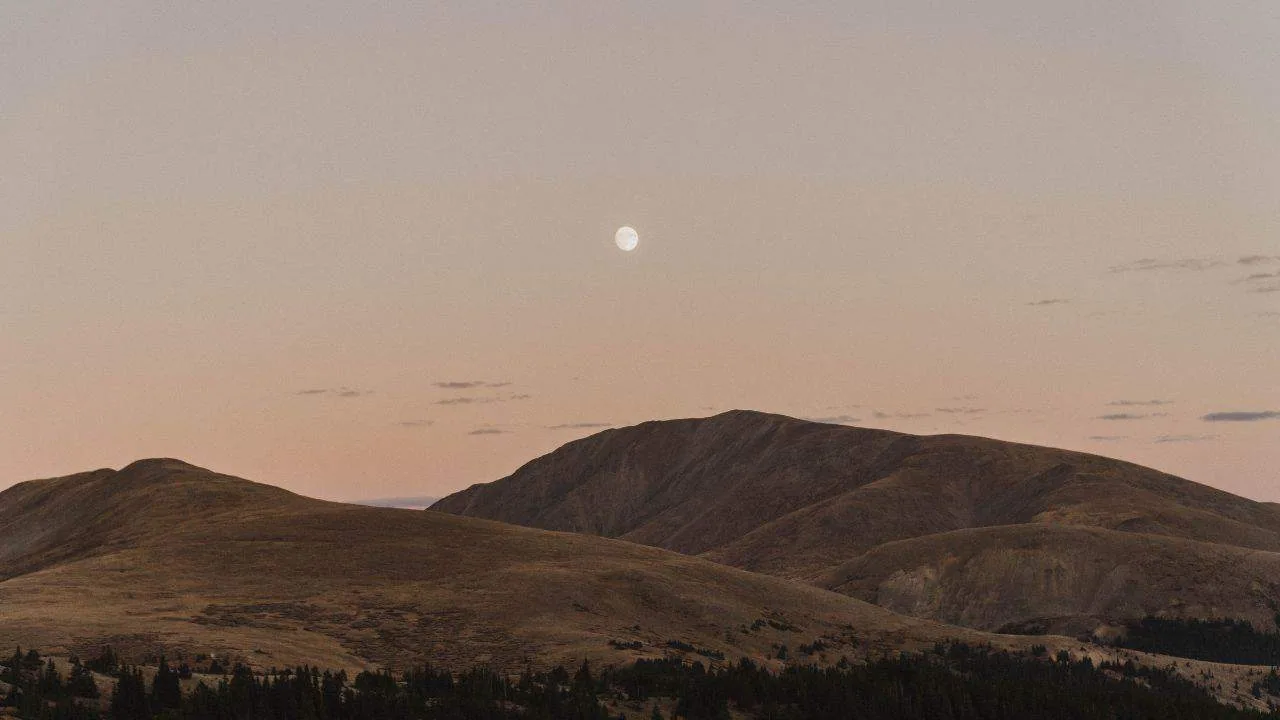 Fall Moonrise in the Colorado High Country near Hoosier Pass