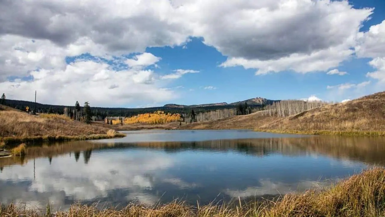 Cloud reflection on a lake near Steamboat Springs