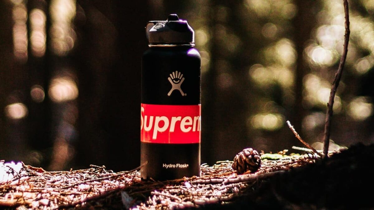 Hydro Flask bottle standing in the sun