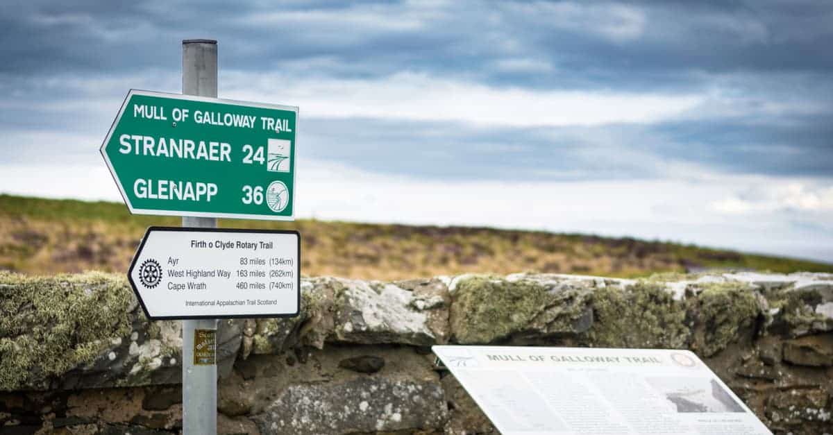 Sign near the Ayrshire Coastal Path