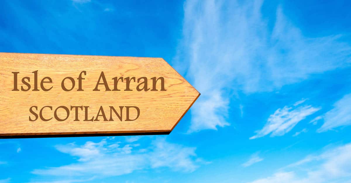 Sign pointing to Isle of Arran