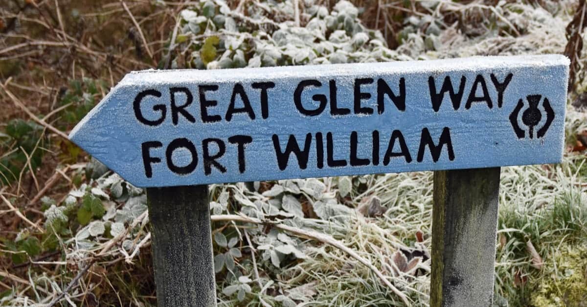Waymark on the Great Glen Way
