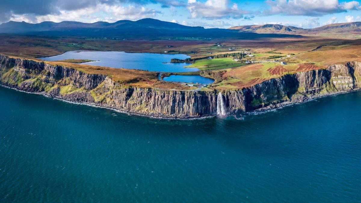 Drone view of the Scottish coastline