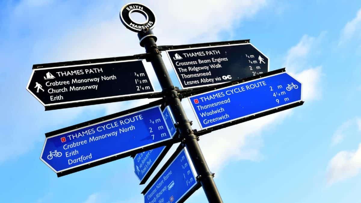 Thames River Path sign