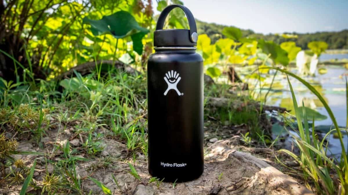 Black Hydro Flask in nature