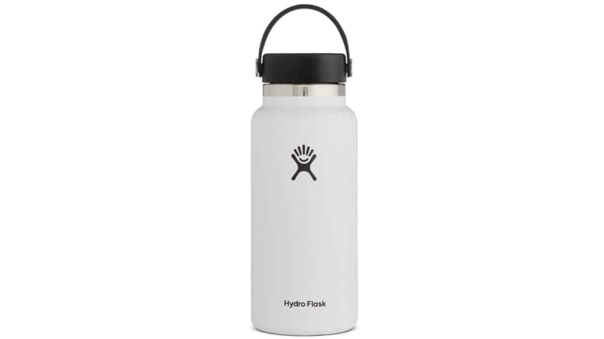 White Hydro Flask flex cap bottle