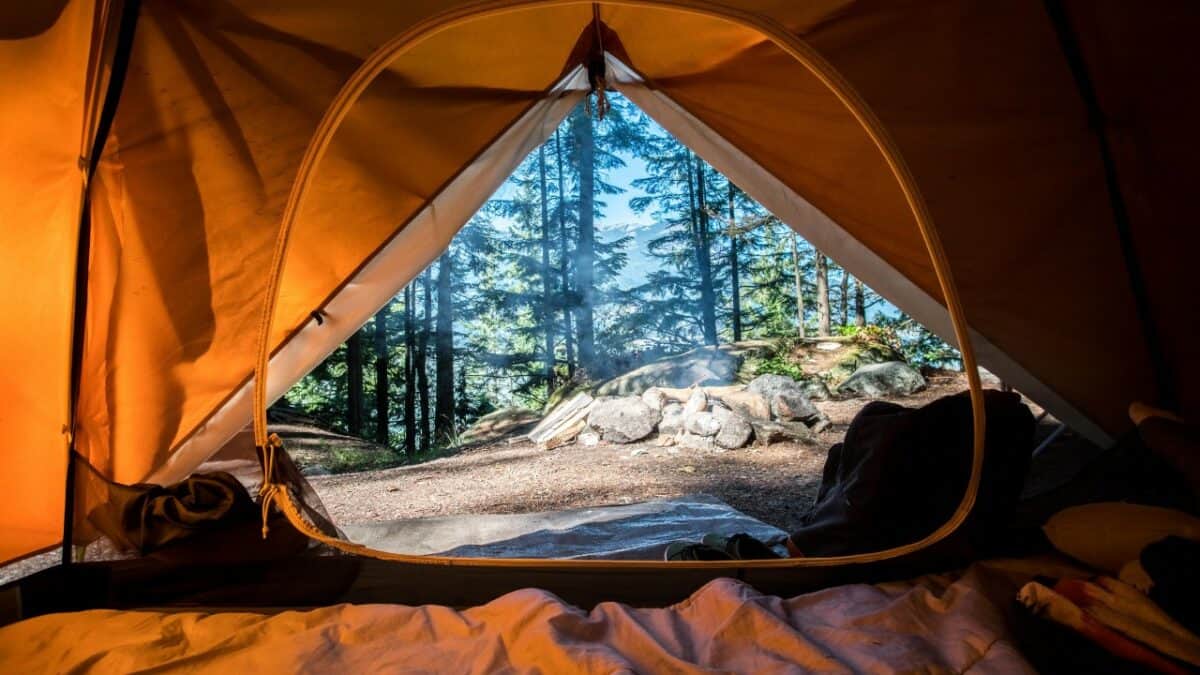 Interior of a tent