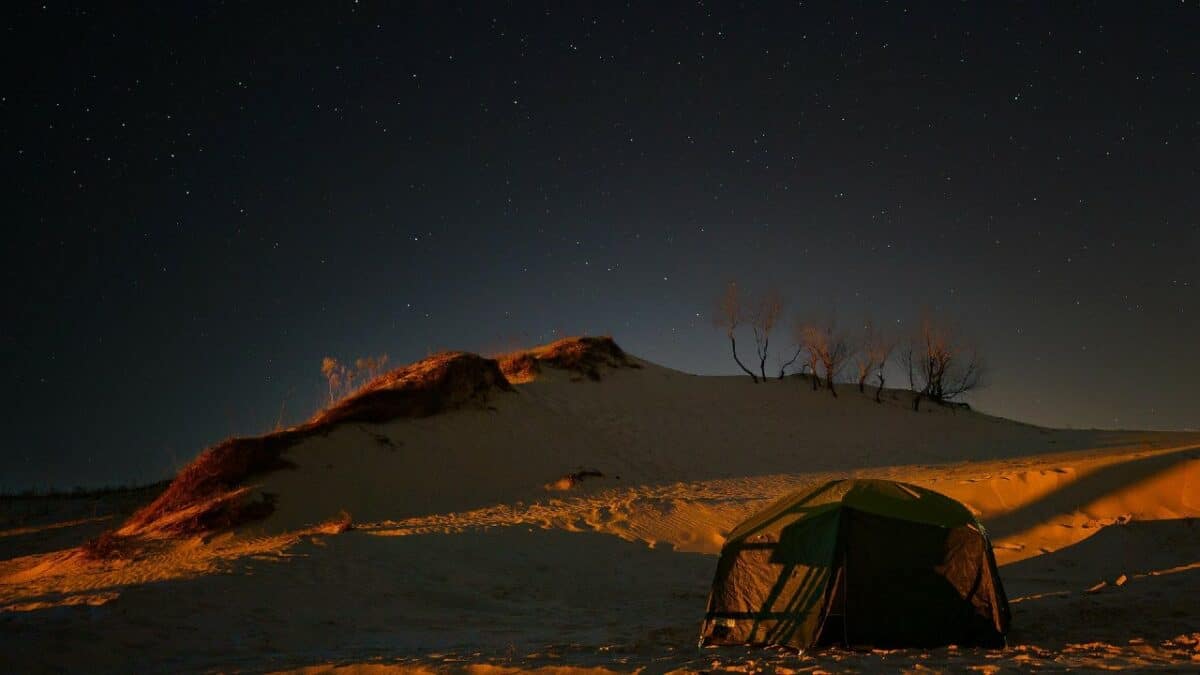 Night camping in Texas