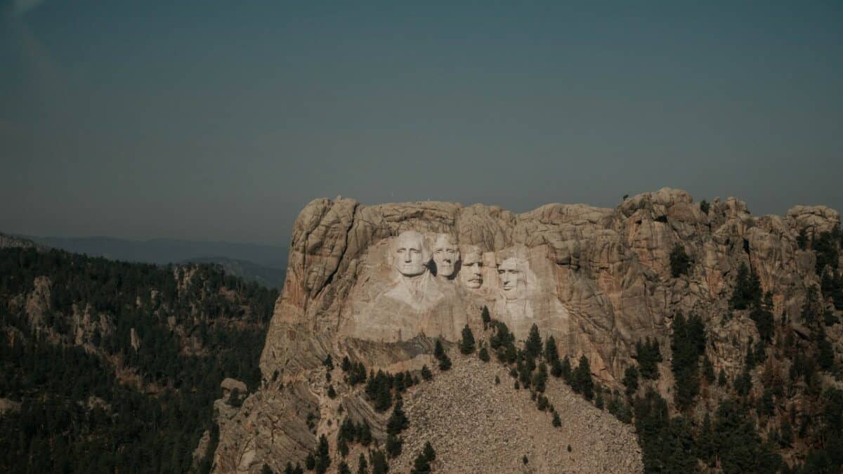 Mt Rushmore drone view
