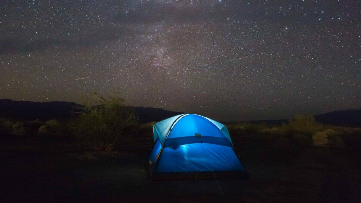 Dispersed campground at night