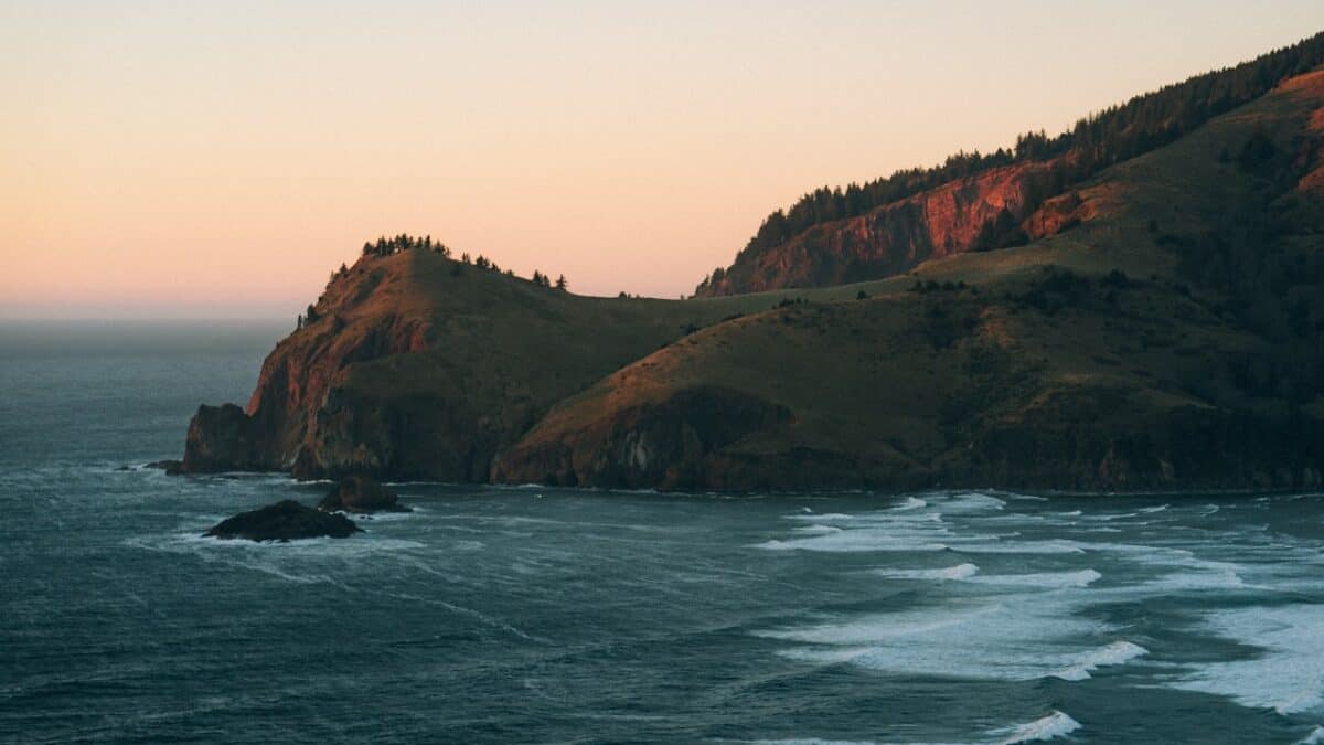 Oregon coast at sunset
