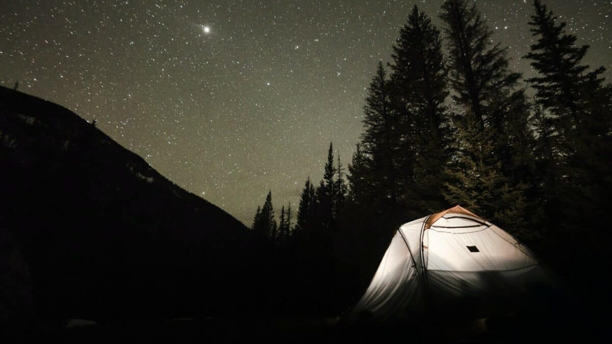Tent at night in Colorado