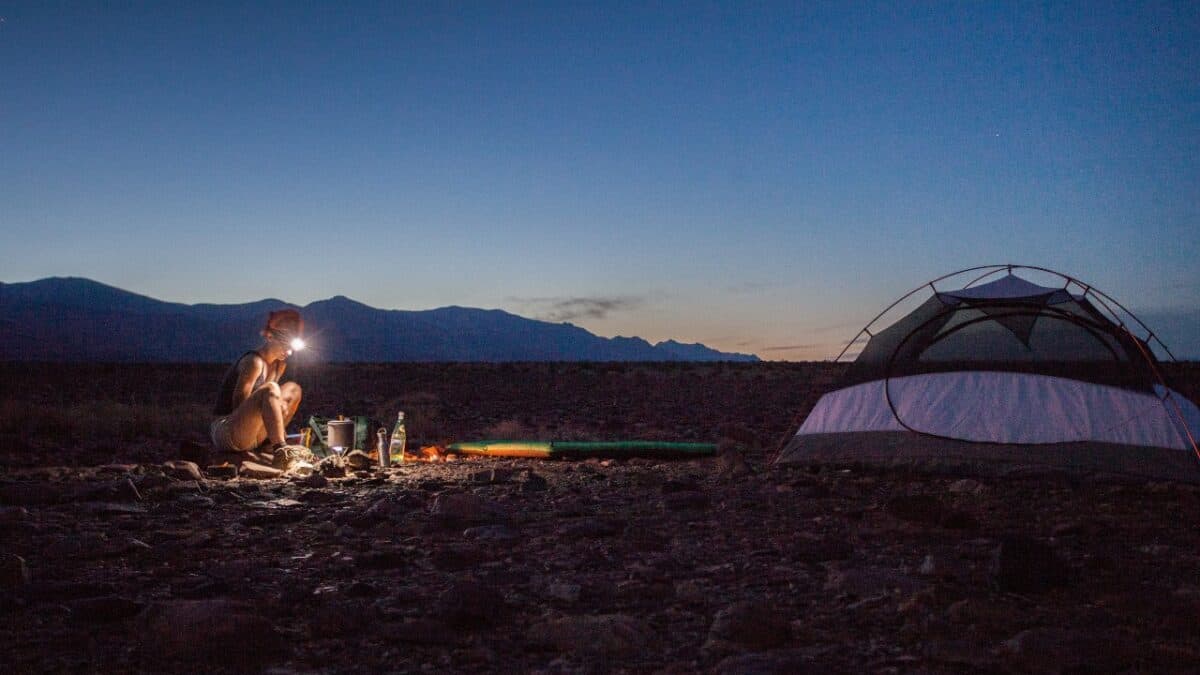 Female Camper in Death Valley
