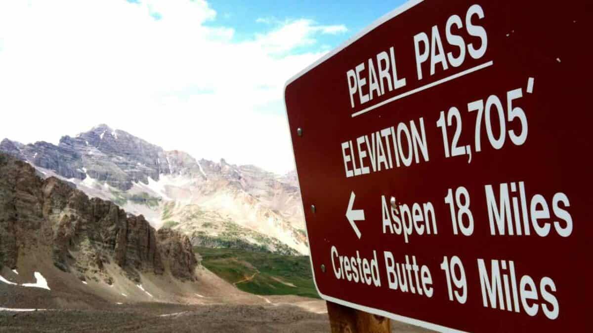 Pearl pass dispersed camping site sign near Aspen Colorado