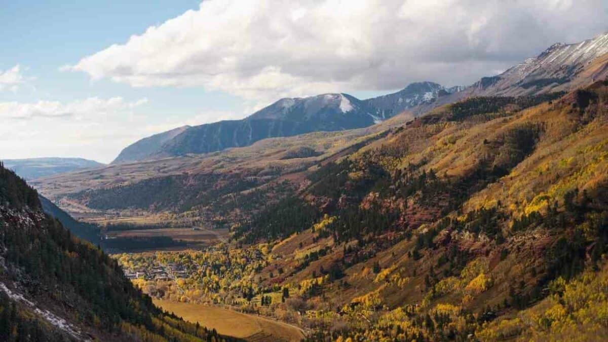 Mountain Town of Telluride, Colorado in Fall