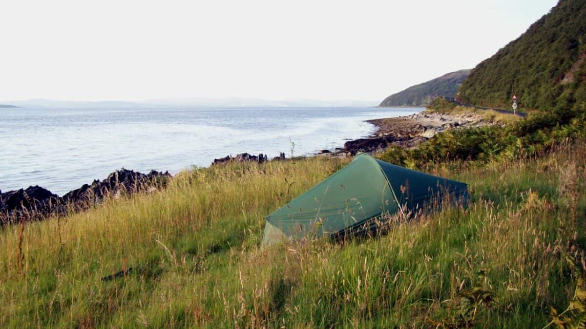 Green Tent at Catacol Beach near Catacol Village