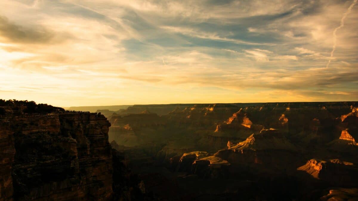 Sunset over South Rim of the Grand Canyon National Park